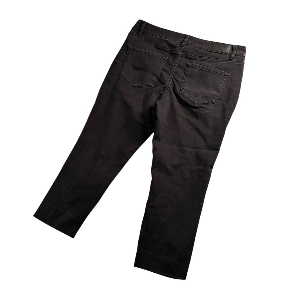Tahari Womens Black Straight Leg Jeans Stretch Minimalist Capsule Wardrobe 12/31